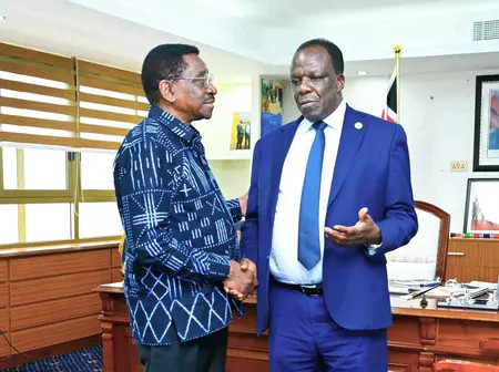 Governor James Orengo Pays Courtesy Call On CS Wycliffe Oparanya