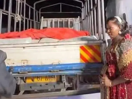 Bride Gifts Groom 100 Bags of Cement in Traditional Wedding Ceremony